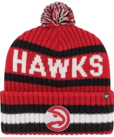 '47 Men's NBA Atlanta Hawks Bering Cuffed Knit Hat with Pom