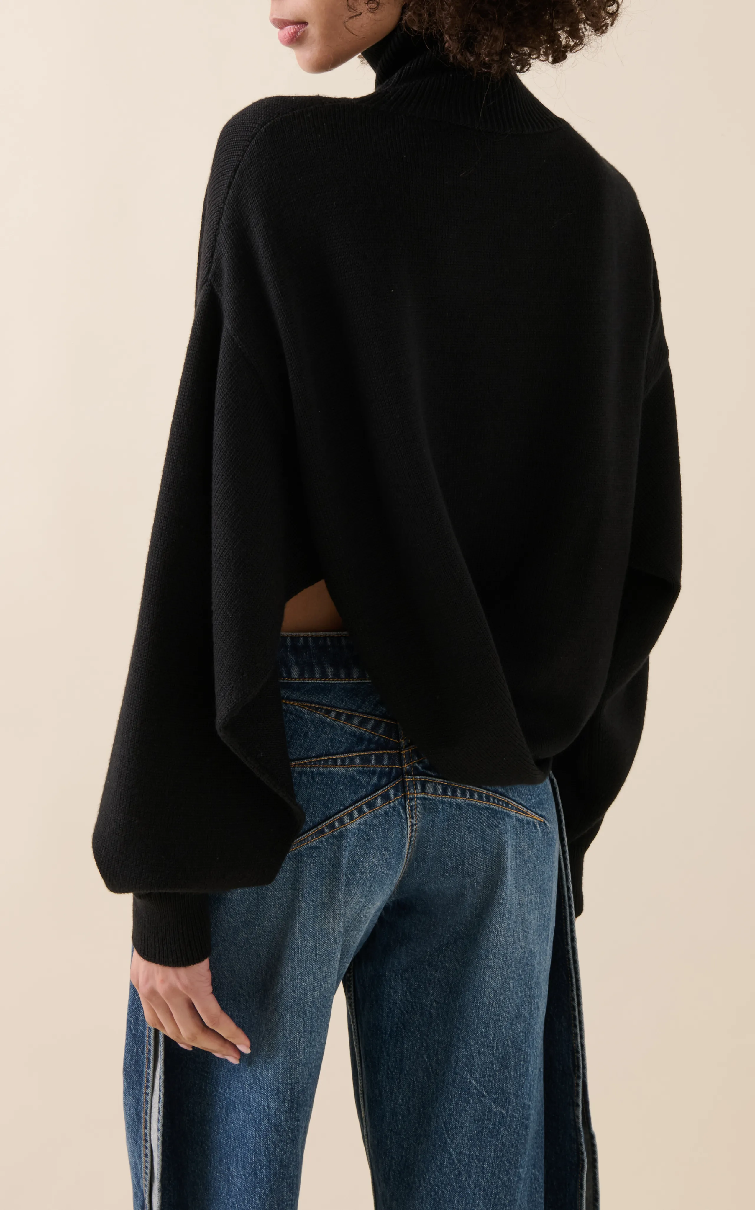 ALAÏA Draped Knit Wool Sweater