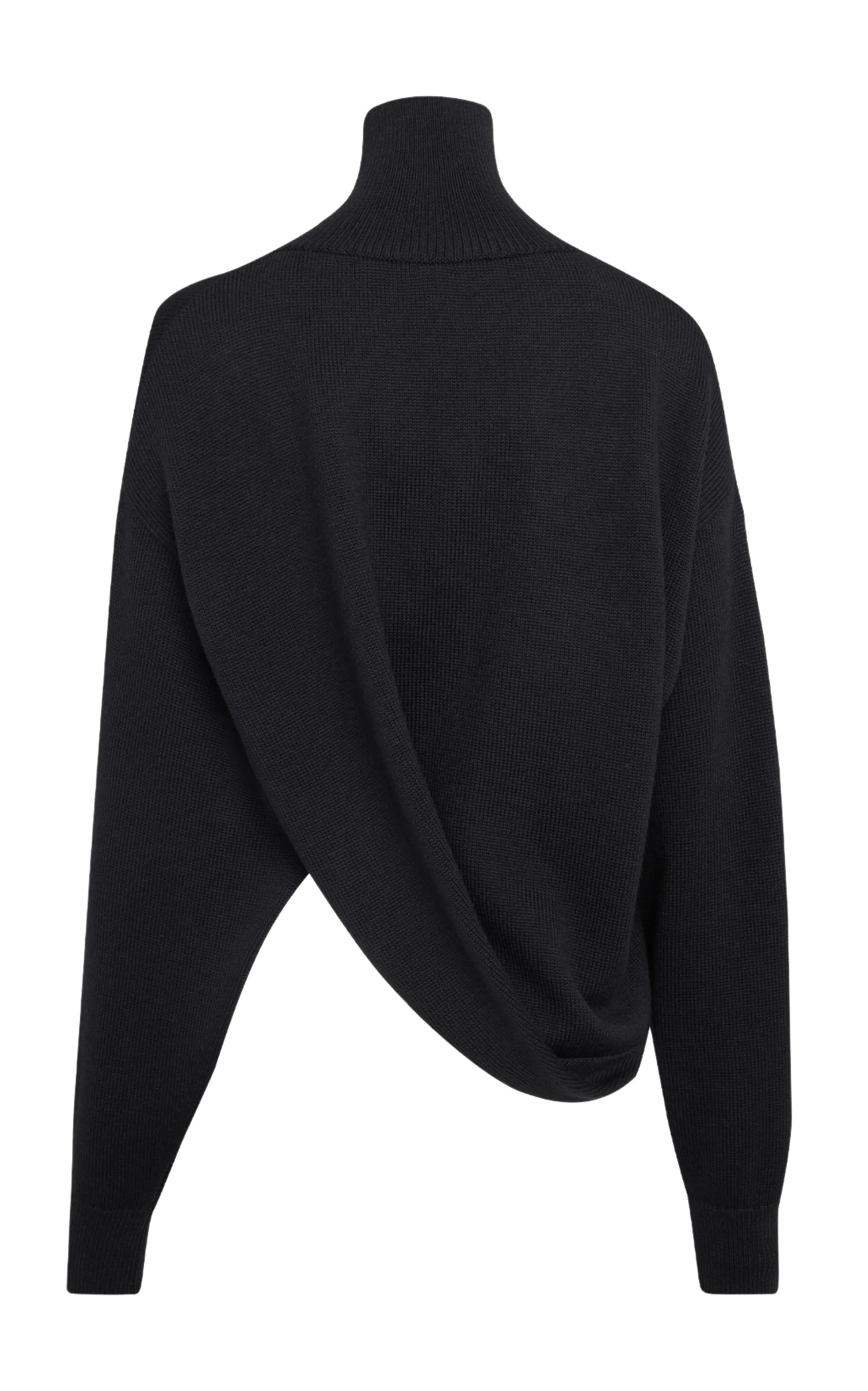 ALAÏA Draped Knit Wool Sweater