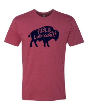 Bison Public Land Owner T-Shirt - Cardinal