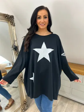 Black Multi Star Top Sally