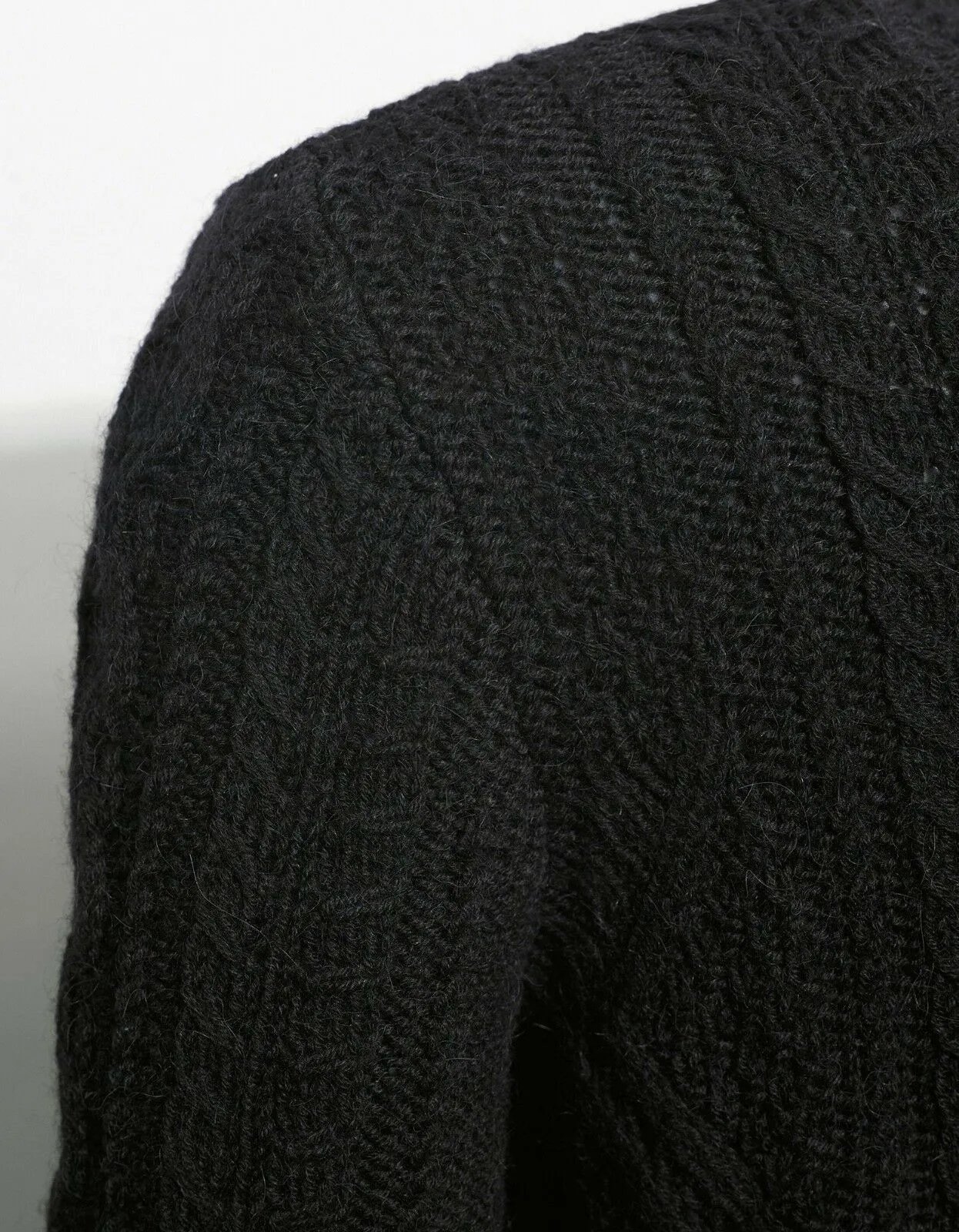 Black Sweater with Check Panel