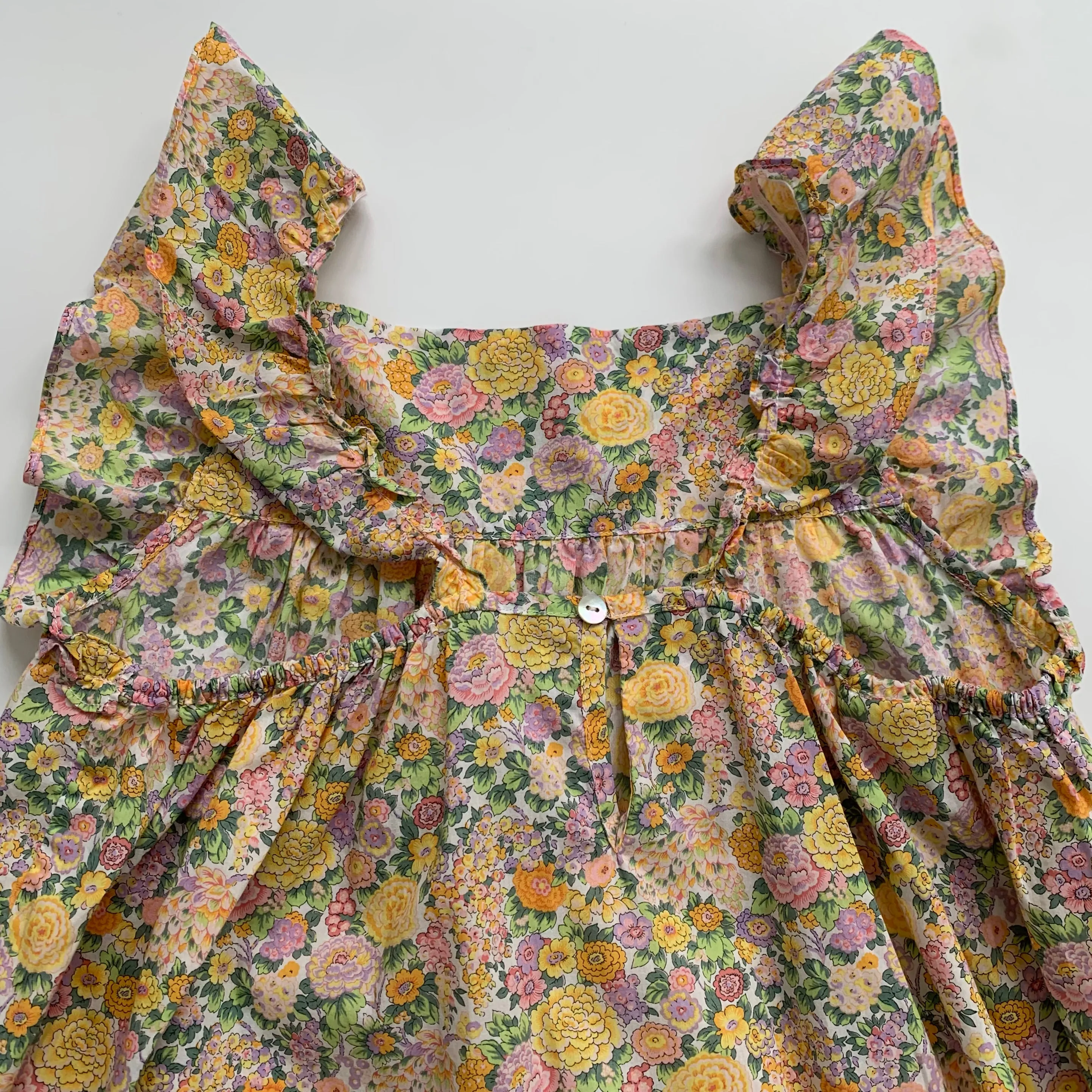 Bonton Yellow Liberty Print Summer Dress: 10 Years