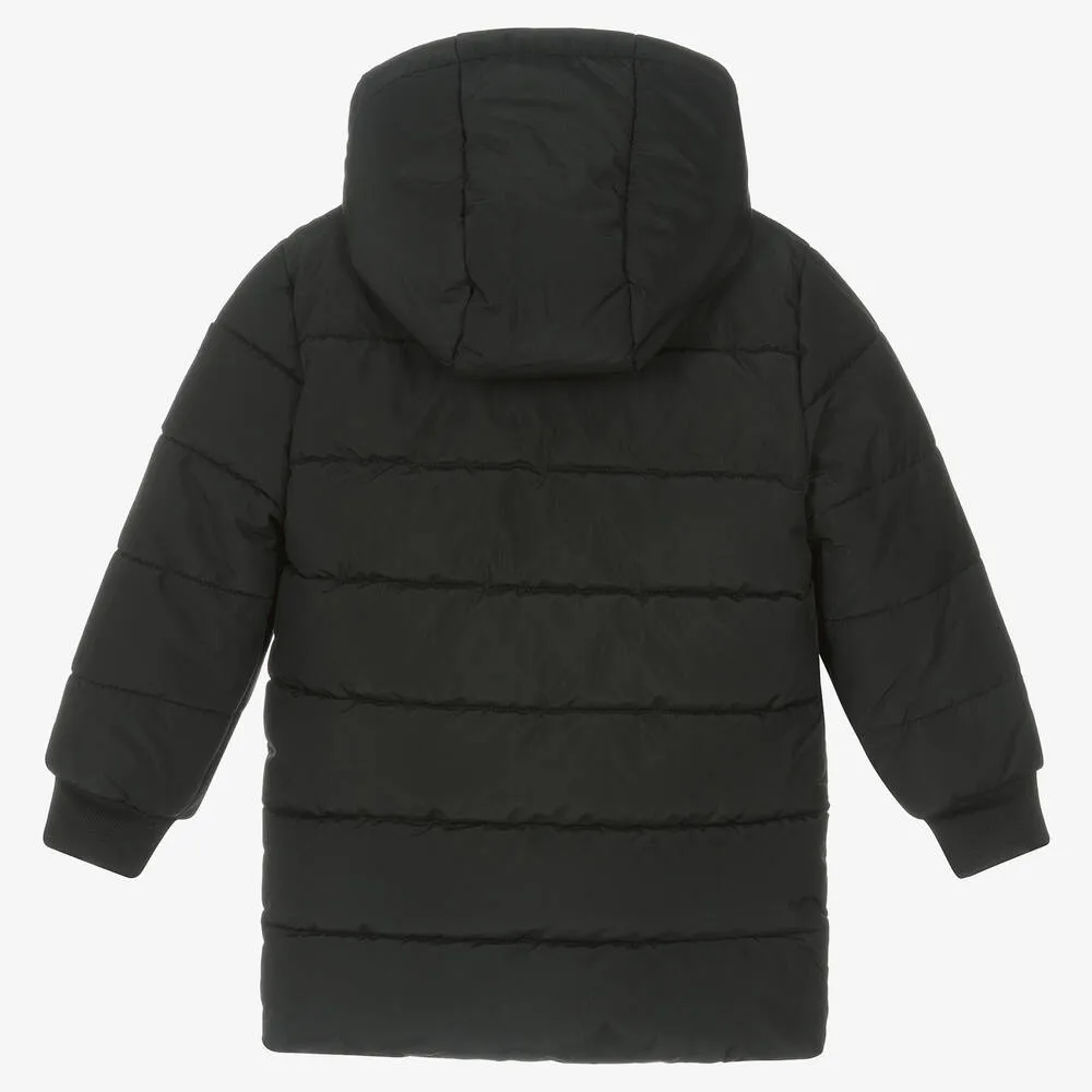 Boys Black Water-Repellent Puffer Coat