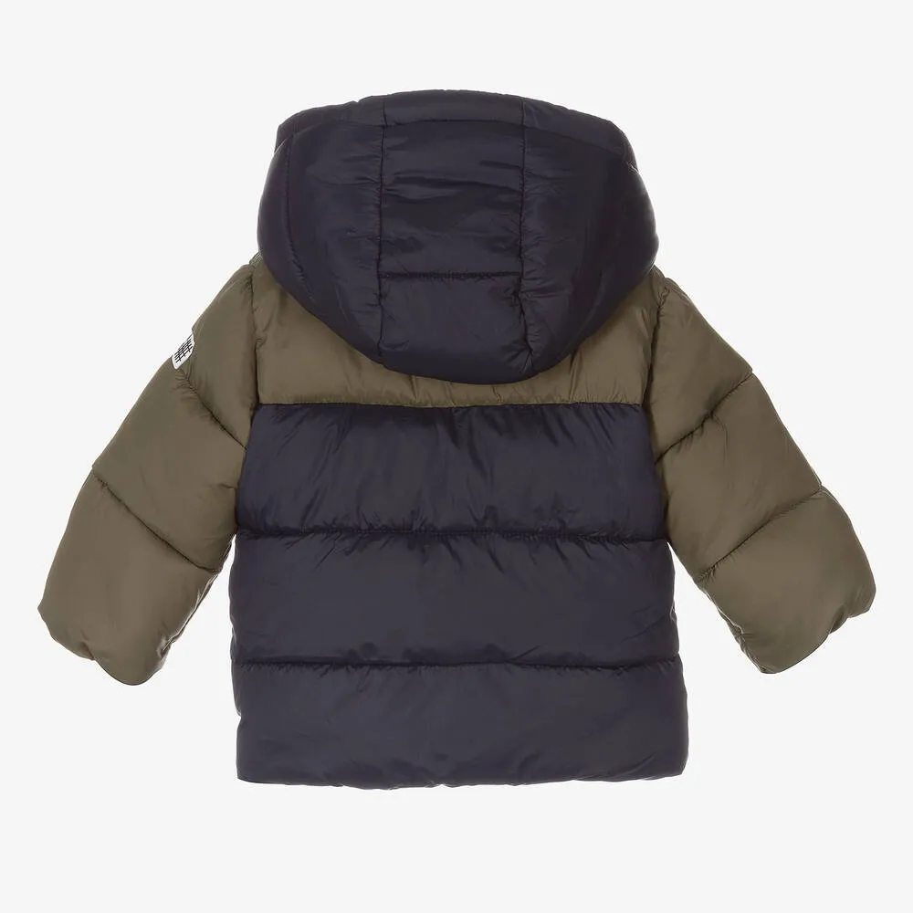 Boys Blue & Green Puffer Coat