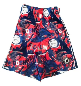 Boys Flow Swoosh Blue & Red Attack Short