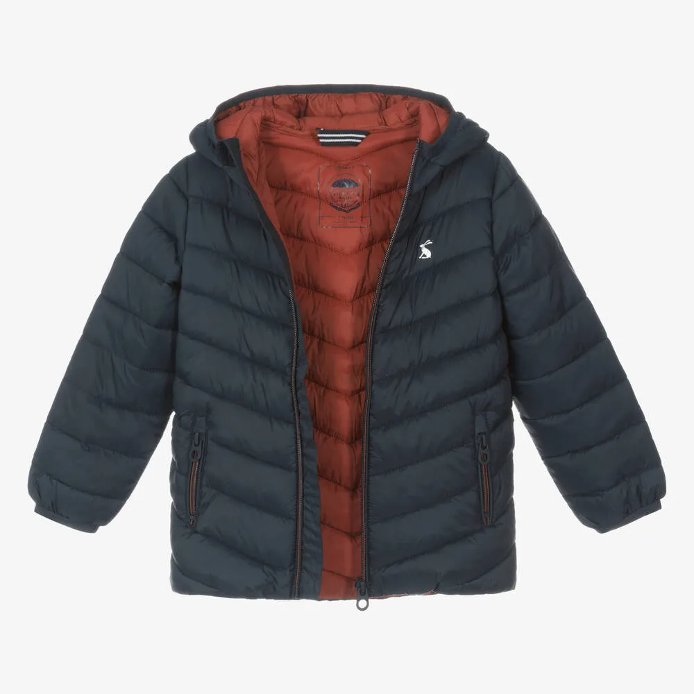 Boys Navy Blue Packable Puffer Coat