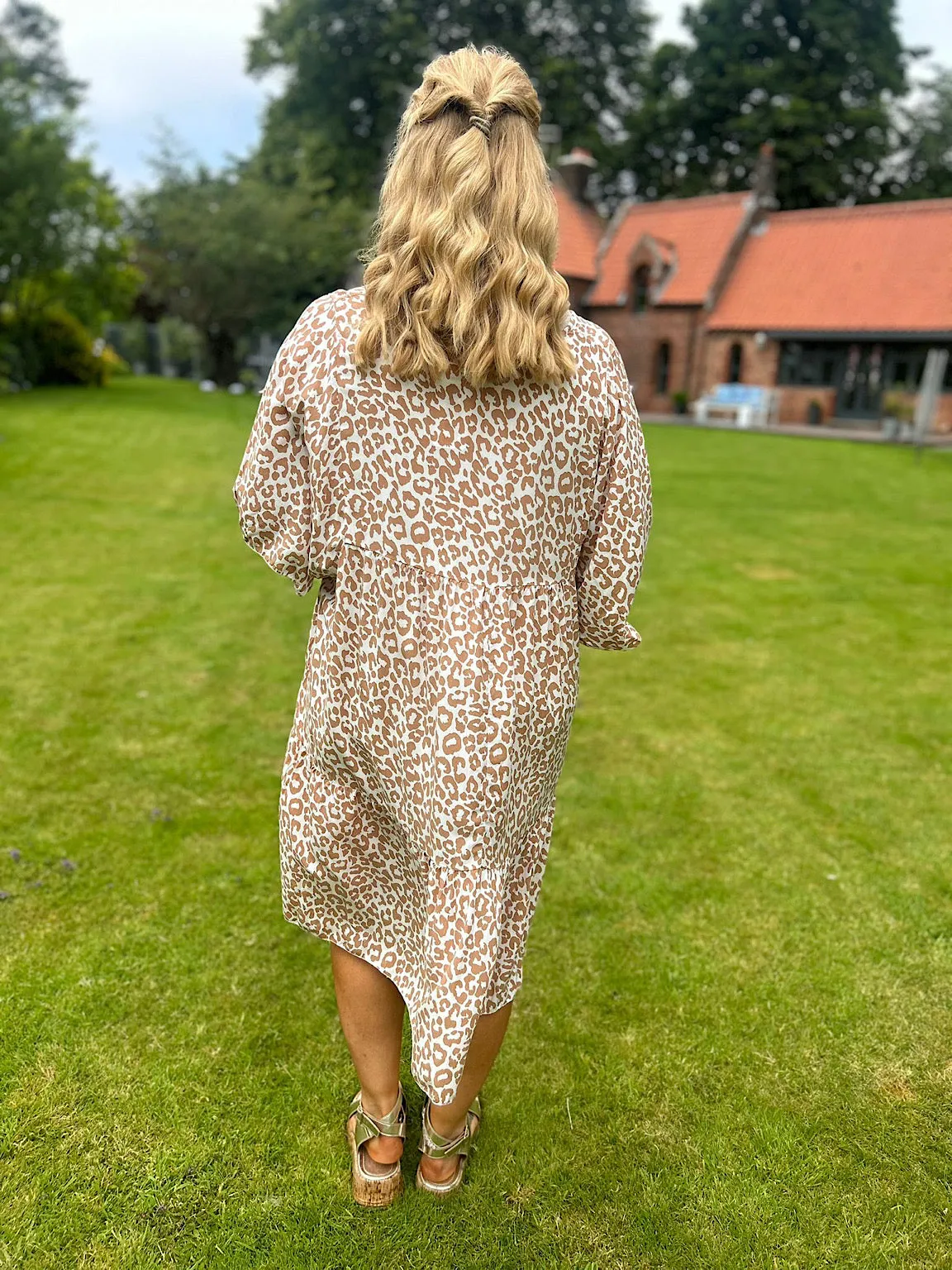 Camel Leopard V Neck Tunic Caitlin