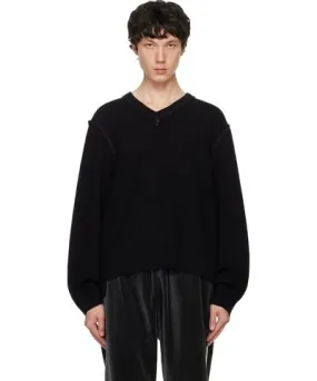 Camiel Fortgens Black Frankenstein V-Neck Sweater