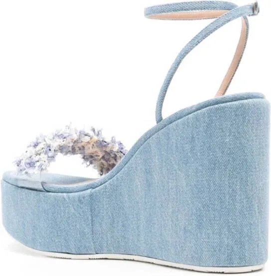 Casadei Elsa 80mm wedge sandals Blue