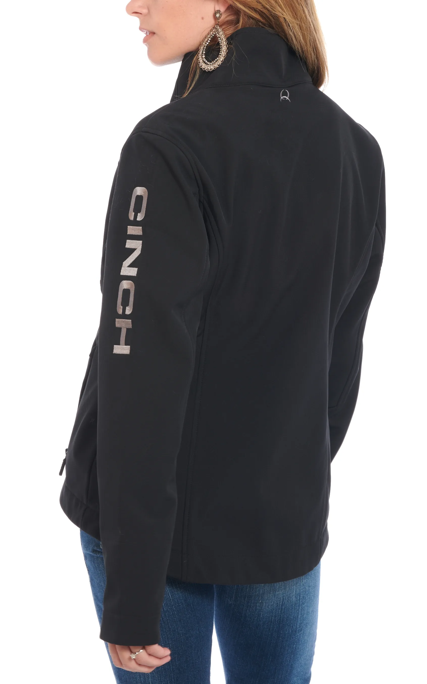 Cinch Women's Black Concealed Carry Logo Sleeve Bonded Jacket