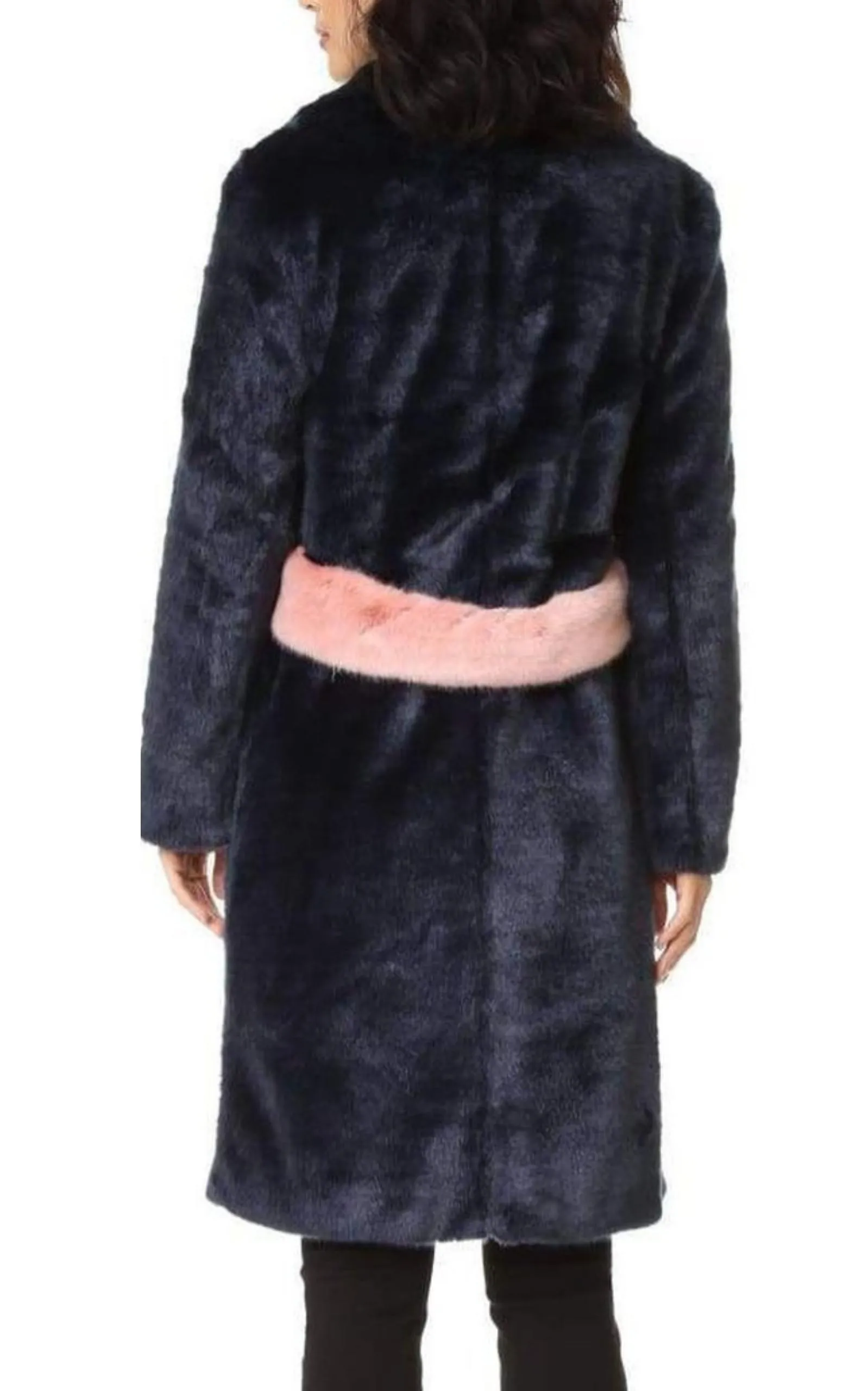 Claude Faux Fur Blue Pink Coat