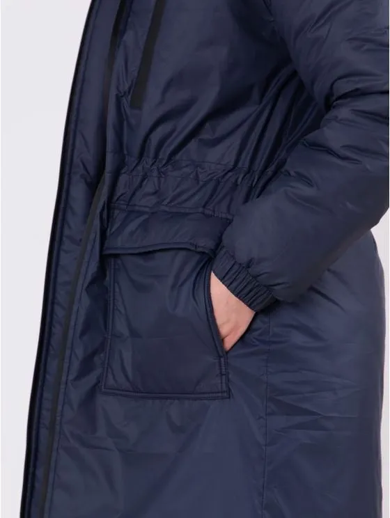 Creya Longline Padded Coat in Navy