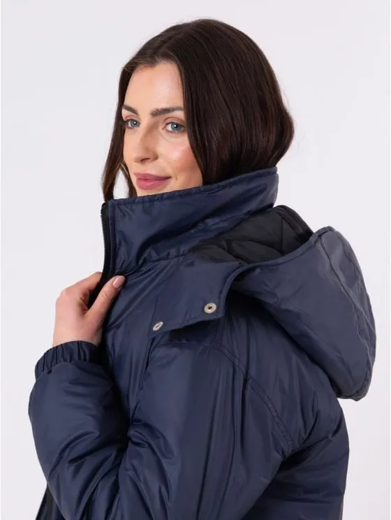 Creya Longline Padded Coat in Navy