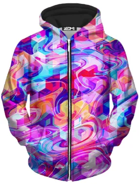 Cubic Drop Unisex Zip-Up Hoodie (Clearance)