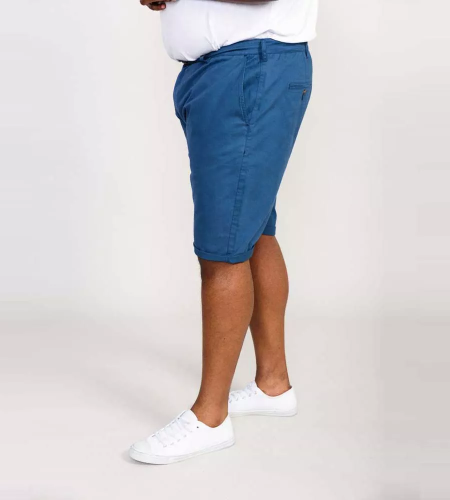 D555 Big Mens Blue Stretch Chino Shorts (NELSON 1)