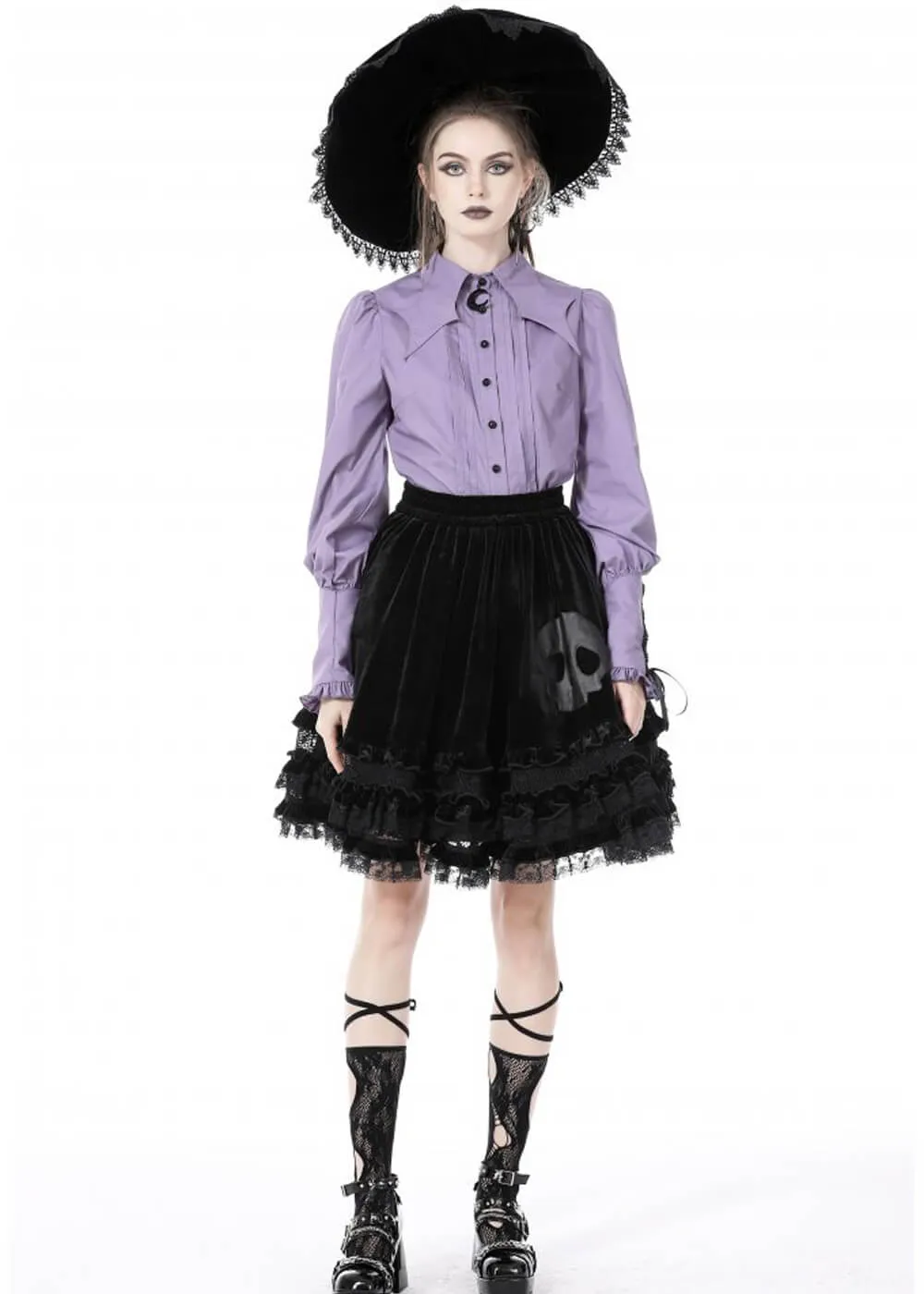 Dark In Love Witch Blouse Purple