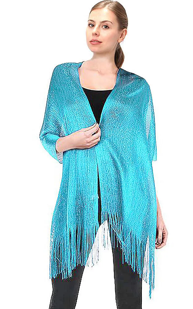 EV147 /50058 Turquoise Solid Party Shawl