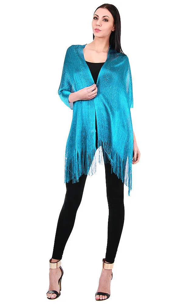 EV147 /50058 Turquoise Solid Party Shawl