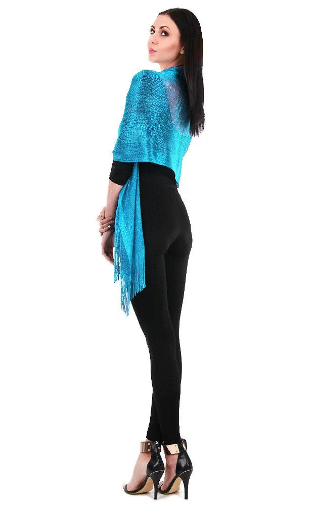 EV147 /50058 Turquoise Solid Party Shawl