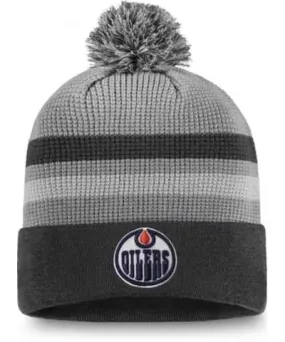 Fanatics Men's NHL Fanatics Edmonton Oilers Authentic Pro Home Ice Cuffed Knit Hat with Pom