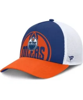 Fanatics Men's NHL Fanatics Royal/Orange Edmonton Oilers Authentic Pro A-Frame Rink Adjustable Hat