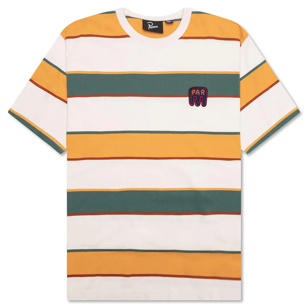 Fast Food Logo Striped T-Shirt - Burned Yellow