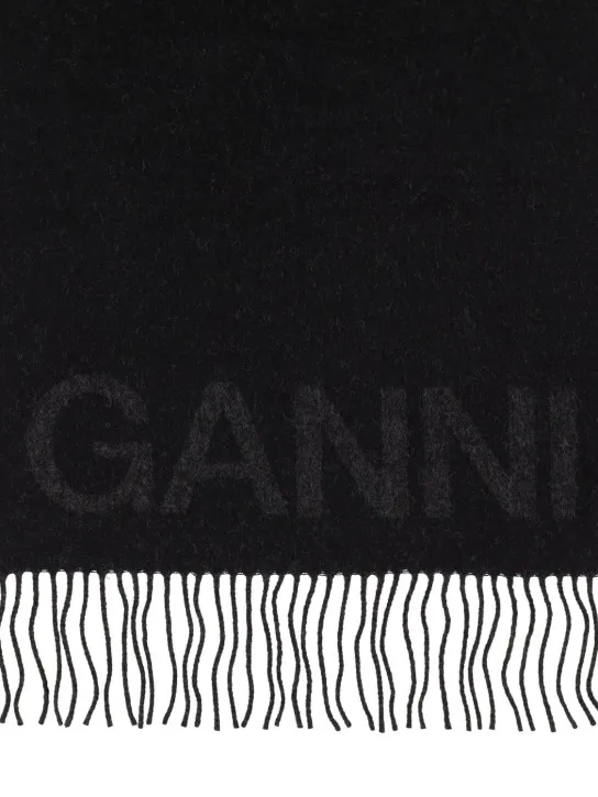 GANNI   Fringed wool scarf 