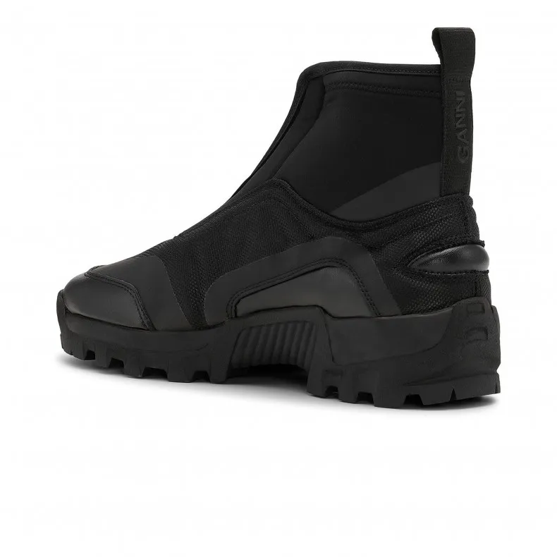 GANNI Performance High Top Zip Sneaker (Black)