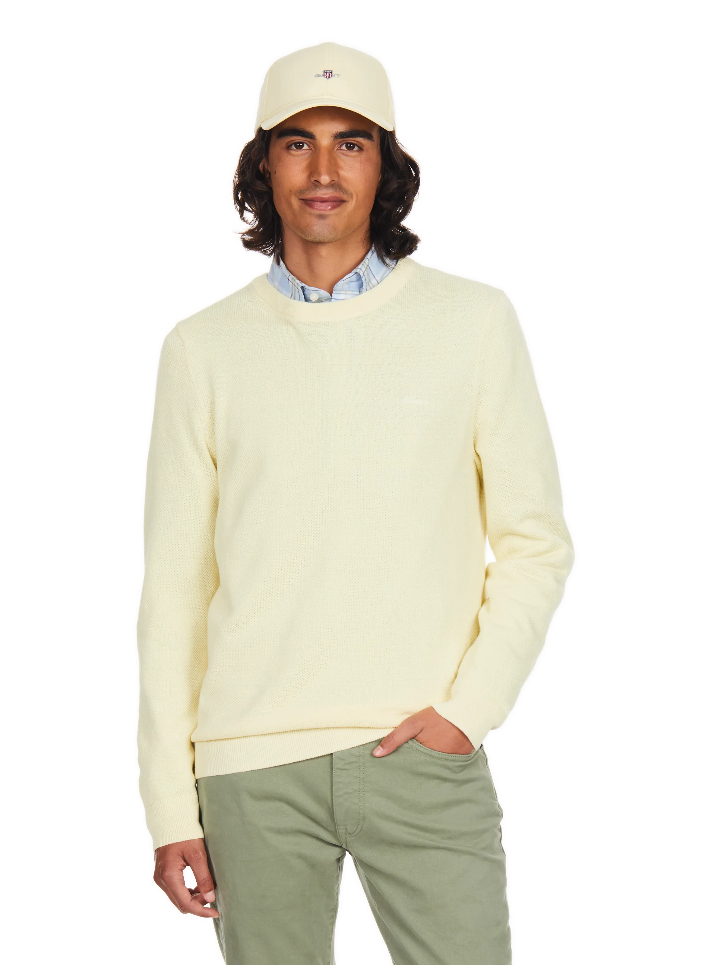 GANT  Cotton piqué knit jumper - Yellow