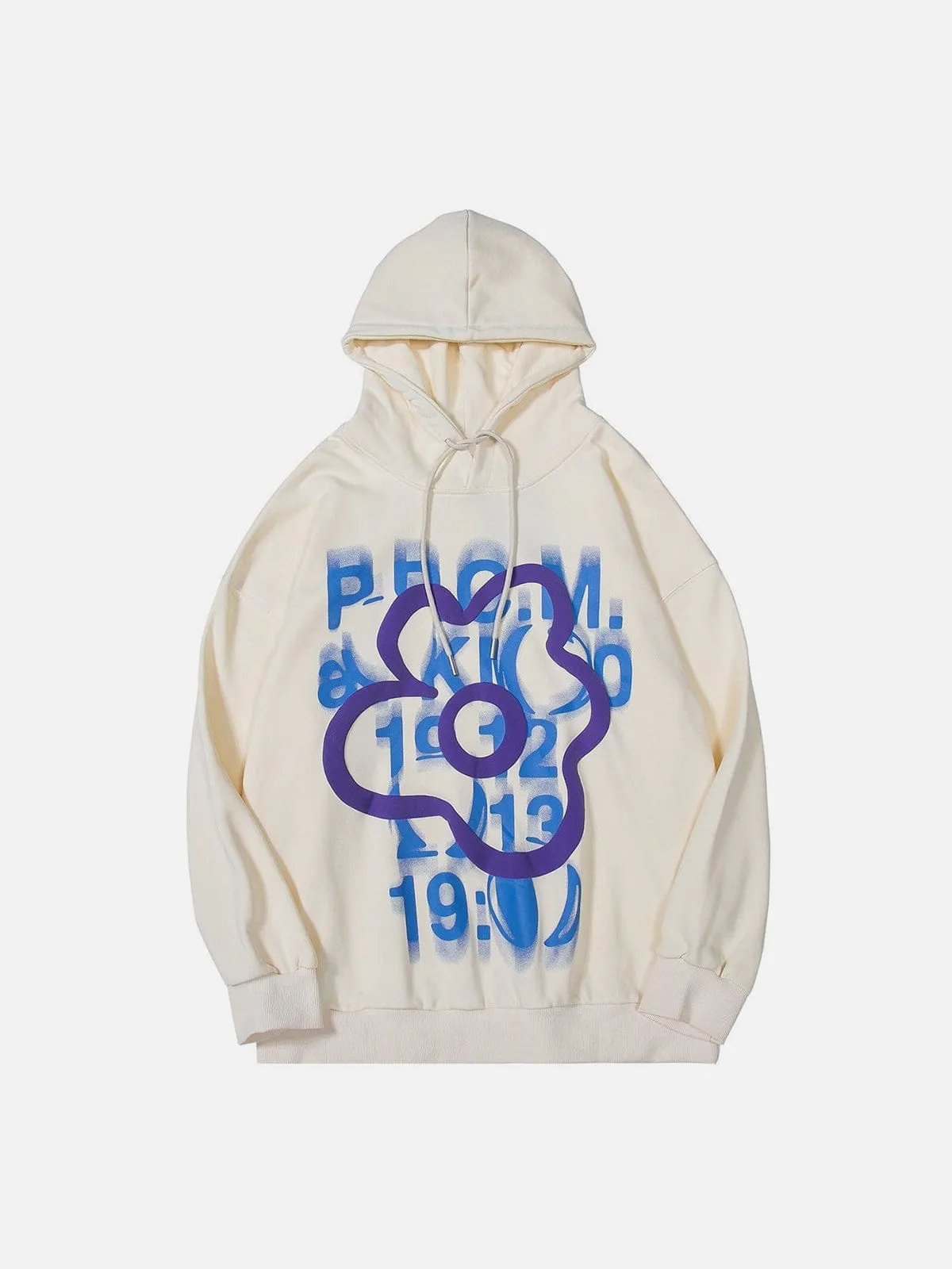 Ghosting Flowers Print Hoodie