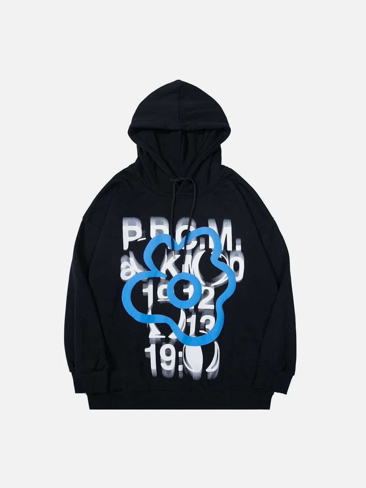 Ghosting Flowers Print Hoodie