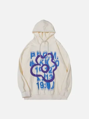 Ghosting Flowers Print Hoodie