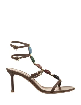 GIANVITO ROSSI Shanti 70 Sandal In Brown Sandals