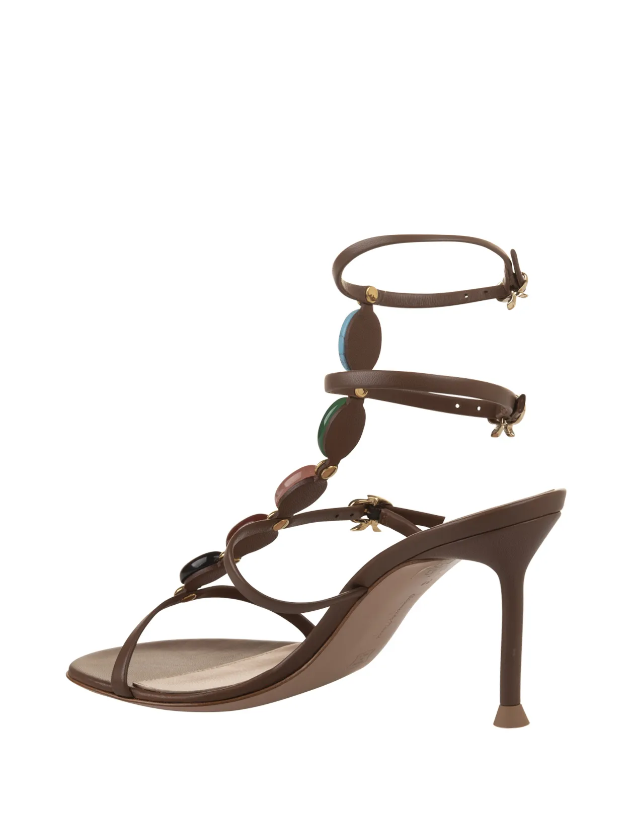 GIANVITO ROSSI Shanti 70 Sandal In Brown Sandals