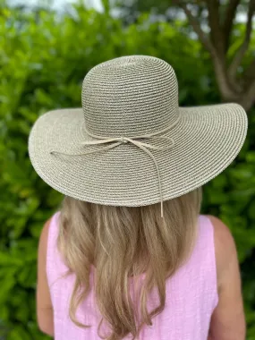 Gold Shimmer Bow Detail Sun Hat