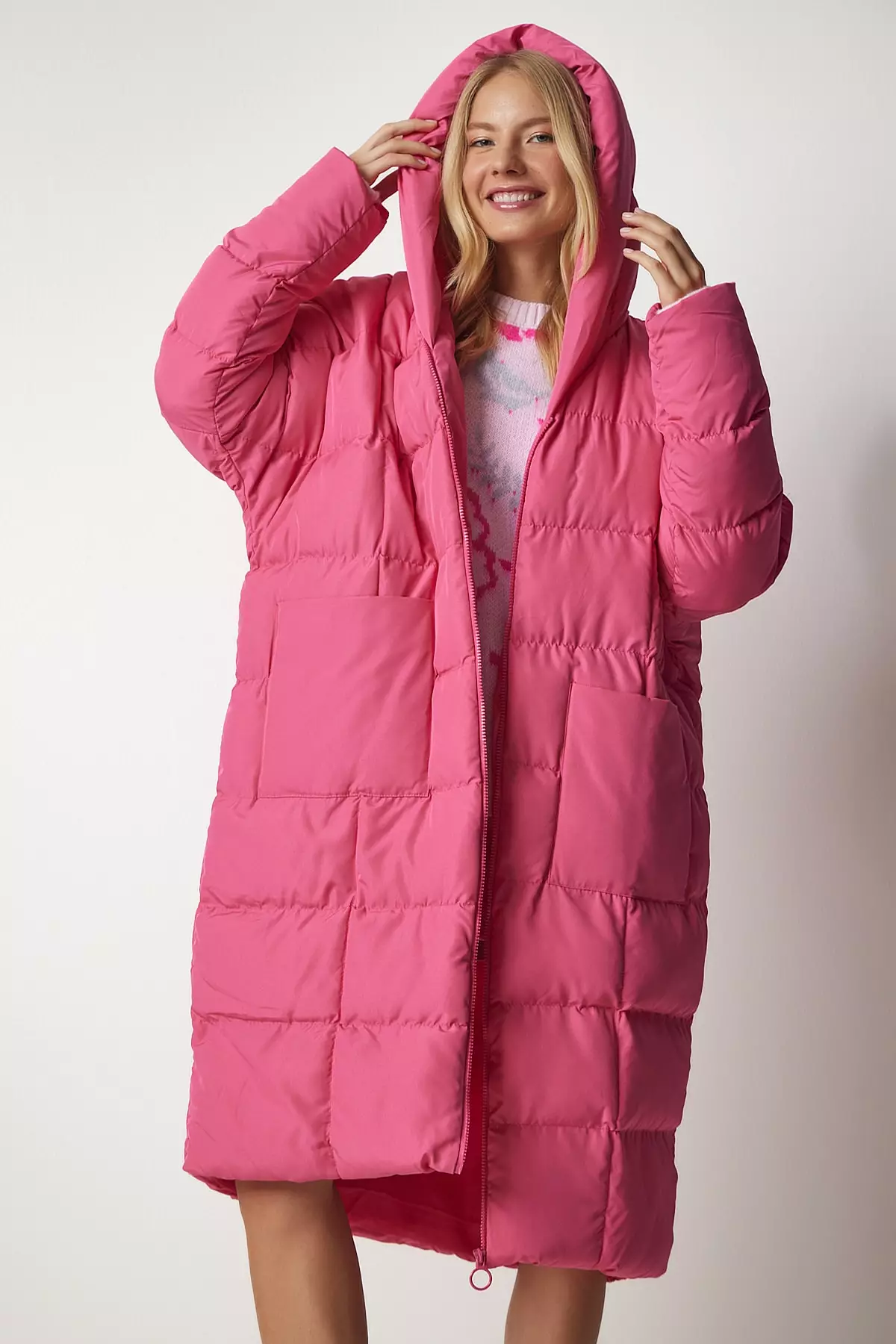 Happiness Istanbul Hooded Long Inflatable Coat