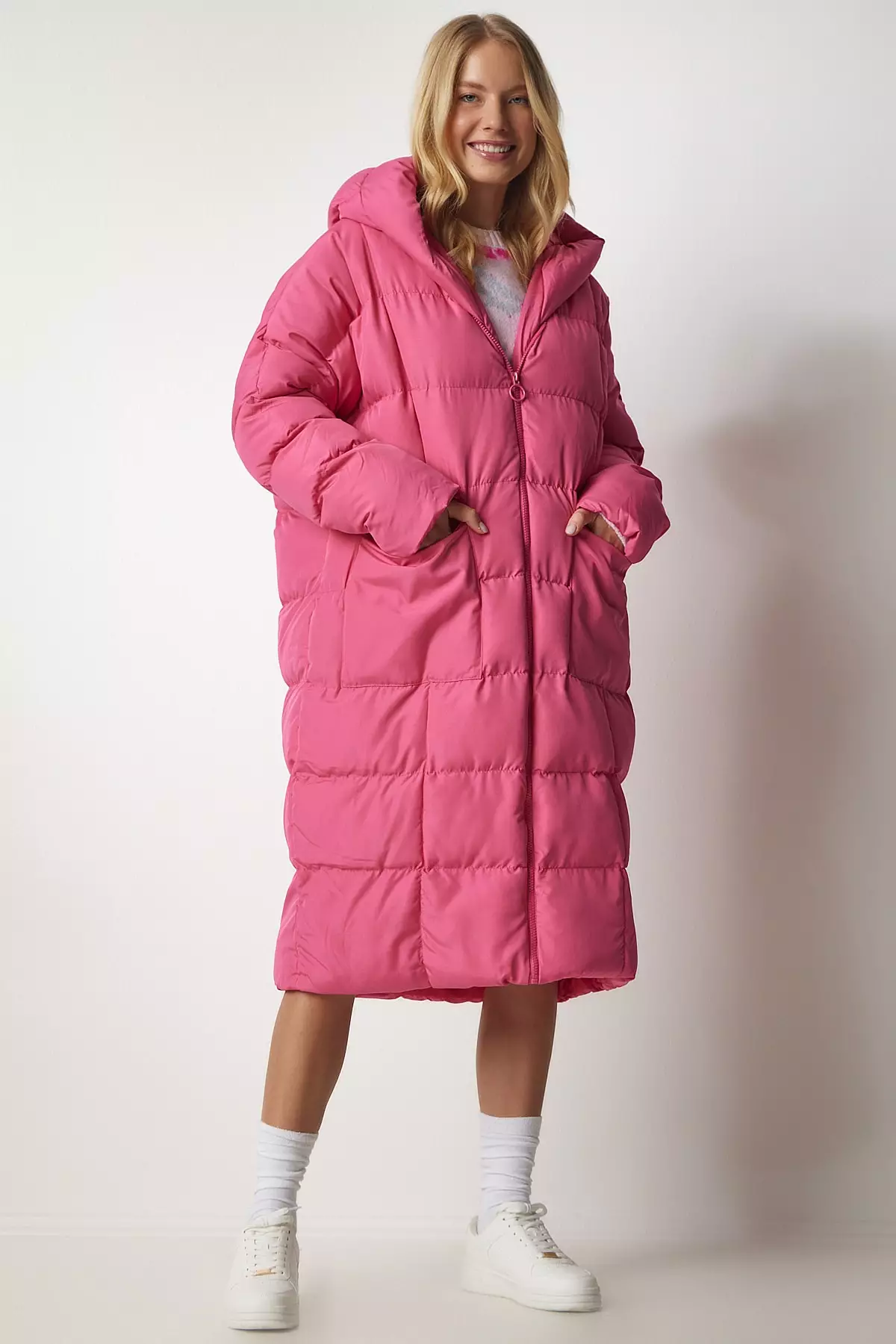 Happiness Istanbul Hooded Long Inflatable Coat