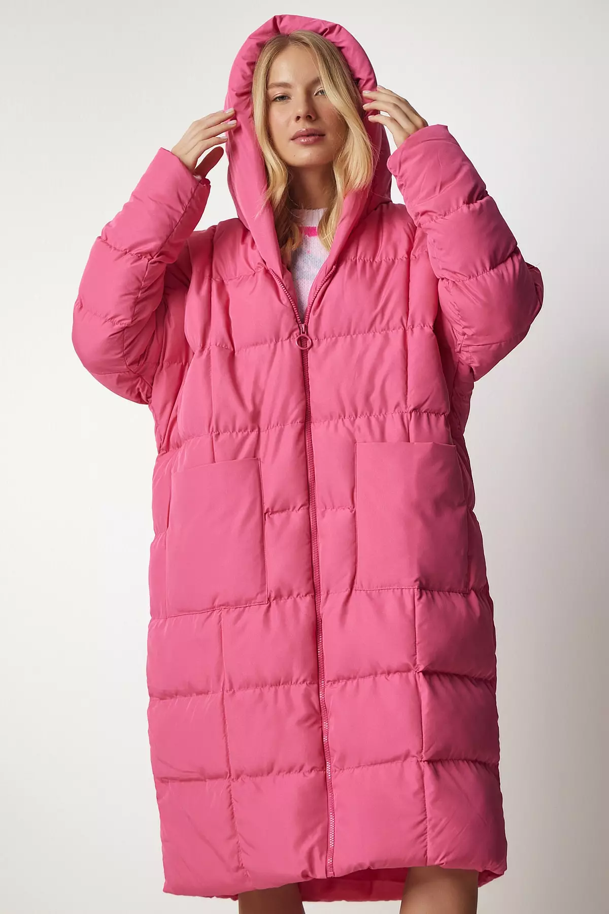 Happiness Istanbul Hooded Long Inflatable Coat