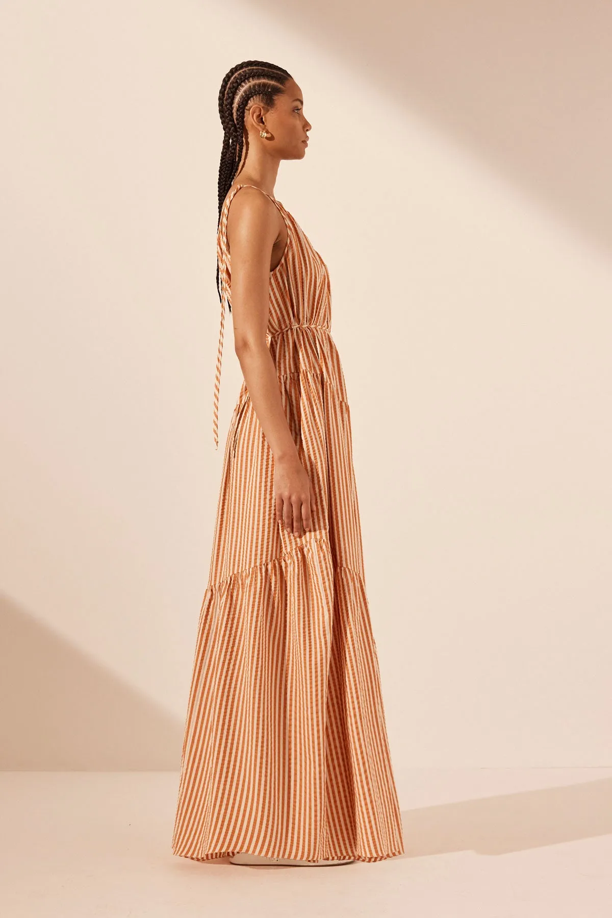 Hele One Shoulder Tiered Maxi Dress