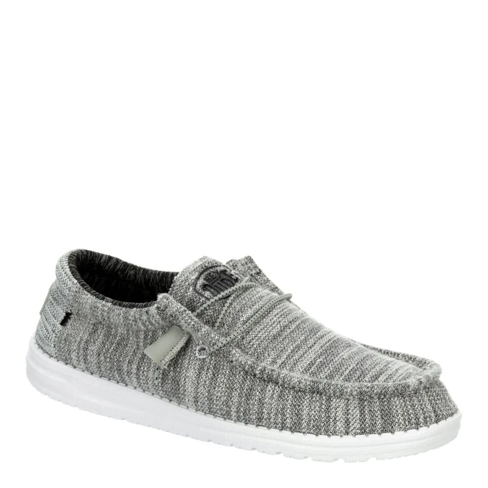 HEYDUDE  MENS WALLY KNIT SLIP ON SNEAKER