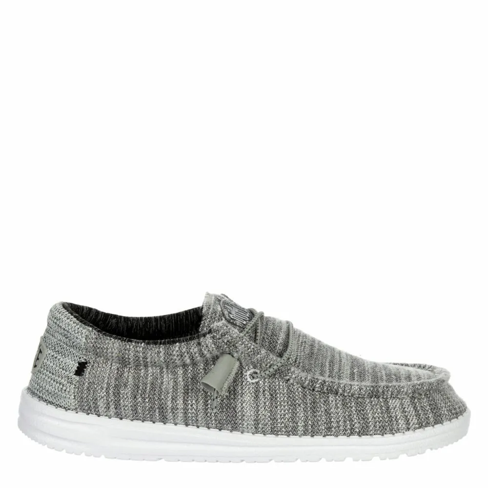 HEYDUDE  MENS WALLY KNIT SLIP ON SNEAKER