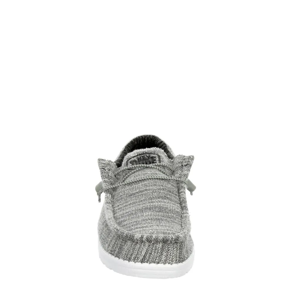 HEYDUDE  MENS WALLY KNIT SLIP ON SNEAKER