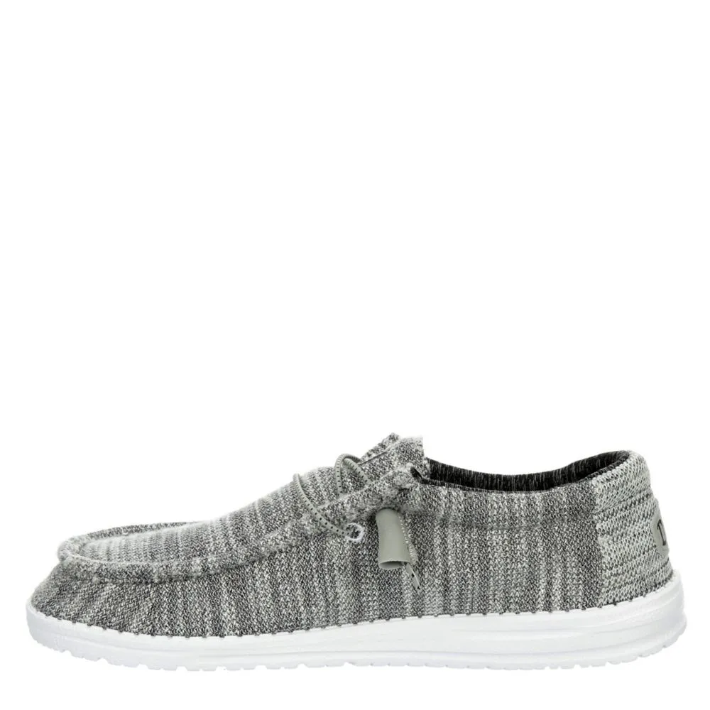 HEYDUDE  MENS WALLY KNIT SLIP ON SNEAKER