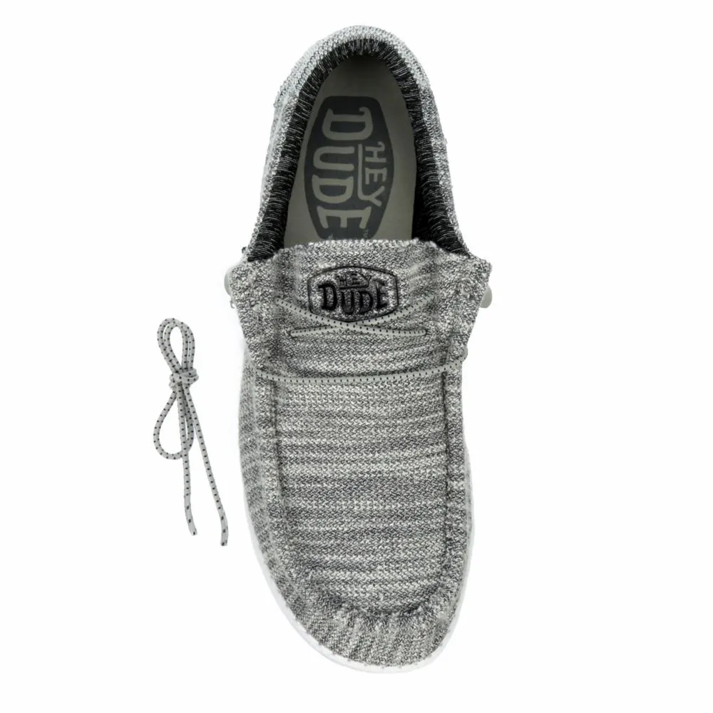 HEYDUDE  MENS WALLY KNIT SLIP ON SNEAKER