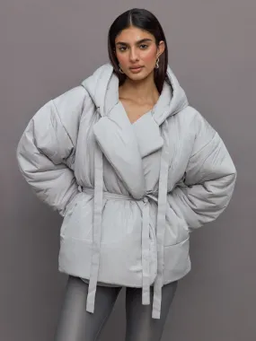 Hooded Sleeping Bag Coat Short - Dove