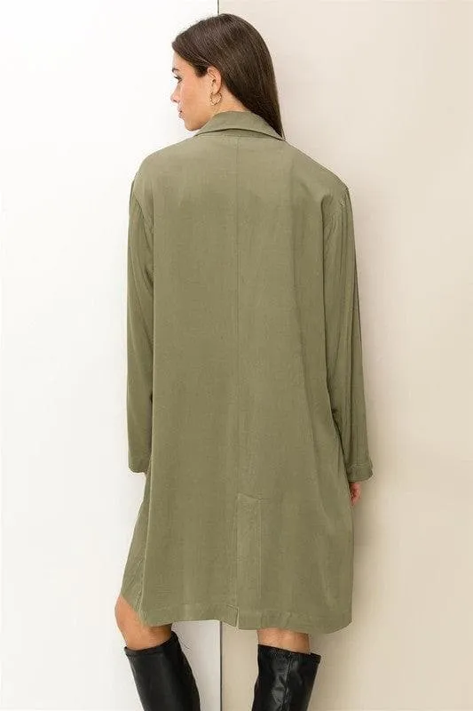 HYFVE Right Round Button Front Oversized Coat, 2 Colors