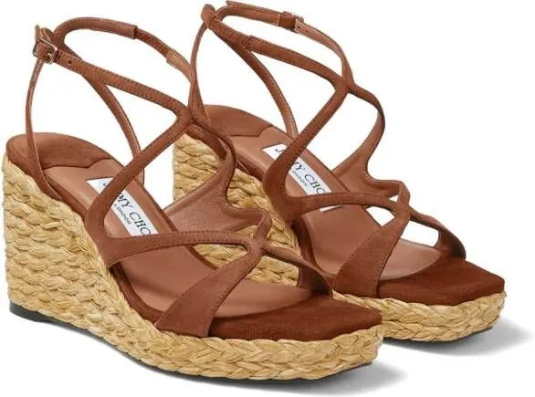 Jimmy Choo Ayla 85mm wedge sandals Brown