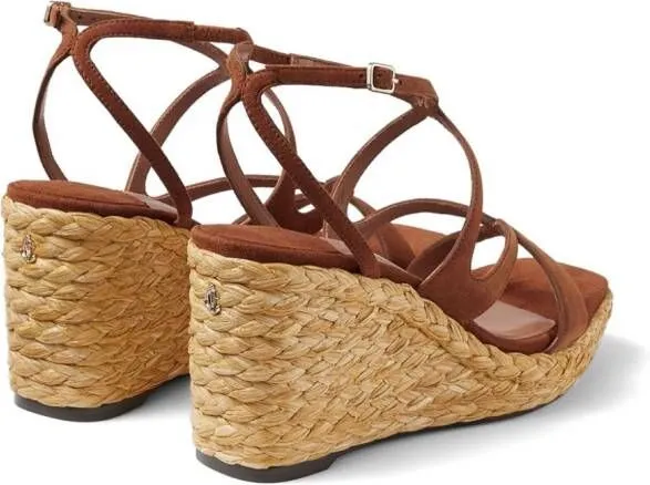 Jimmy Choo Ayla 85mm wedge sandals Brown