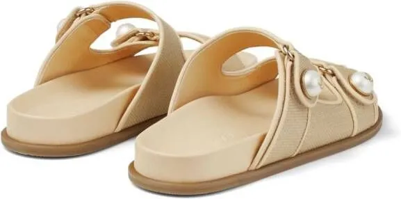 Jimmy Choo Fayence touch-strap sandals Neutrals